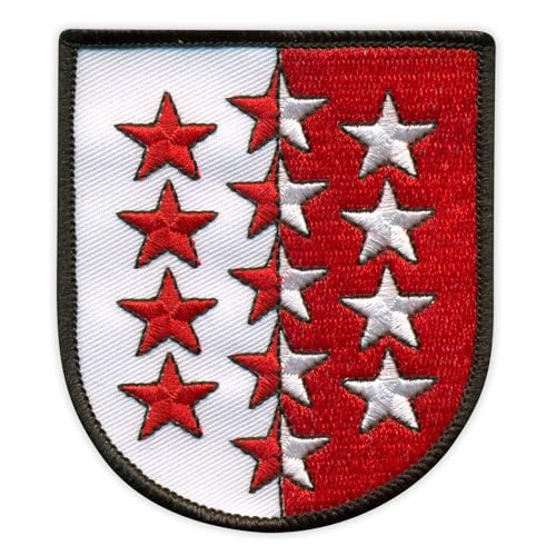 Wappen Wallis - Kantone Schweiz - Wallis - Wallis - zum Aufnähen - Besticktes Abzeichen / Patch Wappen Wallis - Kantone Schweiz - Wallis - Wallis - zum Aufnähen - Besticktes Abzeichen / Patch von PATCHSIG