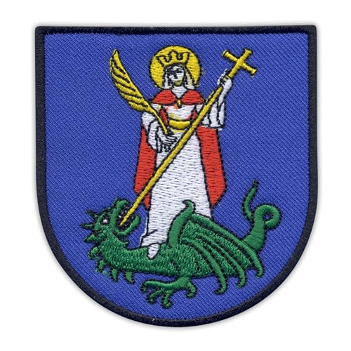 Wappen der Stadt Nowy Sacz – Neue Version – Wärmeaktivierter Klebstoff/Bügelrückseite – bestickter Abzeichen/Aufnäher von PATCHSIG