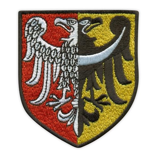 Wappen von Wrocław von 1948 bis 1990 – wärmeaktivierter Klebstoff/Bügelrückseite – bestickter Abzeichen/Aufnäher von PATCHSIG