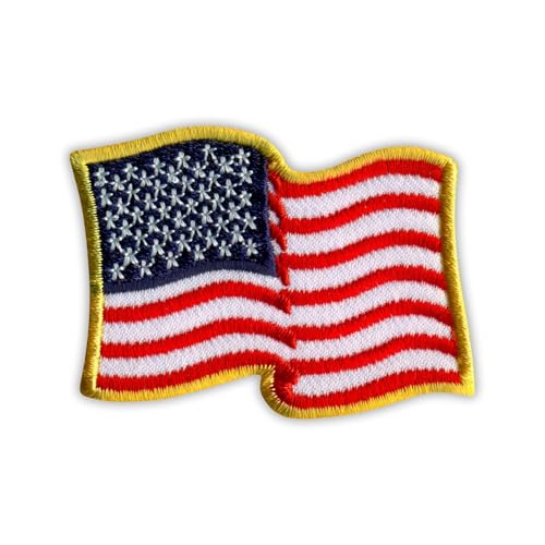 Waving American Flag - USA - United States of America - Heat Activated Adhesive/Iron on Backing - Embroidered Badge/Patch Waving American Flag - USA - United States of America - Heat Activated Adhesive/Iron on Backing - Embroidered Badge/Patch von PATCHSIG