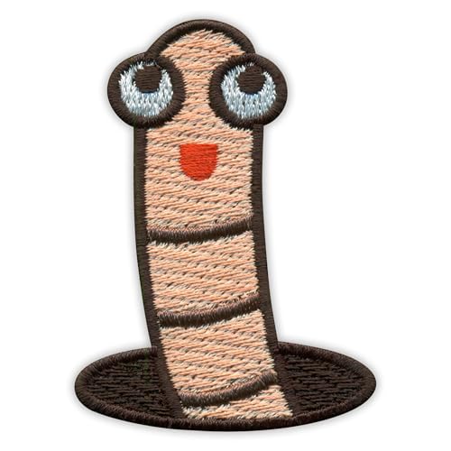 Wurm im Loch, wärmeaktivierter Klebstoff, Rückseite zum Aufbügeln, besticktes Abzeichen/Patch Wurm im Loch, wärmeaktivierter Klebstoff, Rückseite zum Aufbügeln, besticktes Abzeichen/Patch von PATCHSIG