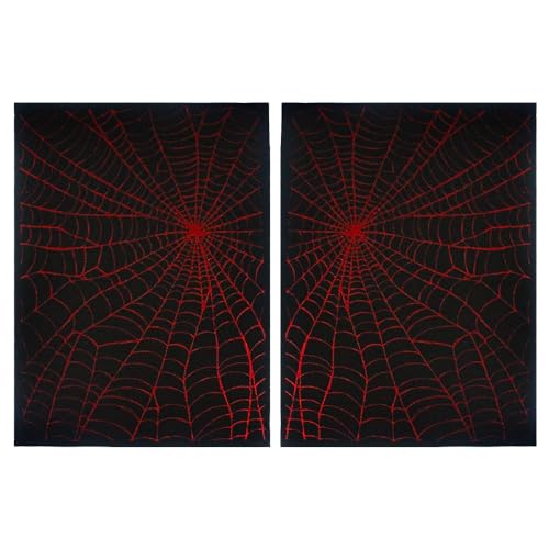 2 Stück Gothic Punk Patch Spinnennetz Aufnäher DIY Handwerk Halloween Kostüm Applikationen Patches für Jacken, Jeans, Westen, Hüte, Rucksäcke, Hemden, Halloween-Zubehör (Spinnennetz, Rot) von PATCHUPS