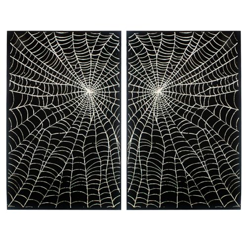 2 Stück Gothic Punk Patch Spinnennetz Aufnäher DIY Handwerk Halloween Kostüm Applikationen Patches für Jacken, Jeans, Westen, Hüte, Rucksäcke, Hemden, Halloween-Zubehör (Spinnennetz, weiß, groß) von PATCHUPS