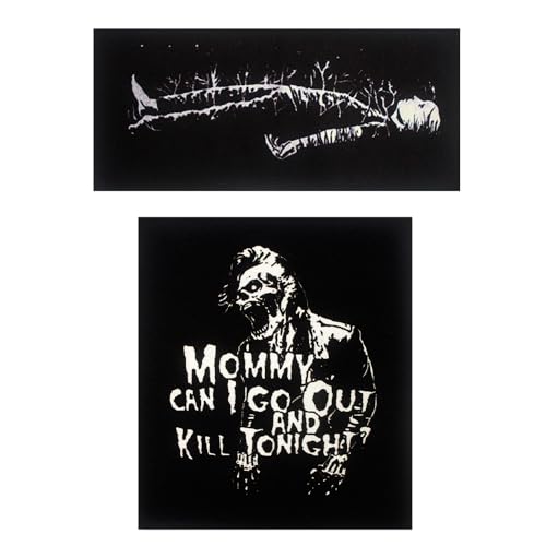 2 Stück Gothic Punk Patch zum Aufnähen DIY Handwerk Vintage Applikationen Patches für Jacken, Jeans, Westen, Hüte, Rucksäcke, Hemden, Punk-Accessoires (Mommy Can I Go Out & Laying Figur) von PATCHUPS