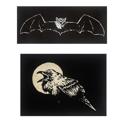 2 Stück Gothic Punk Patch zum Aufnähen DIY Handwerk Vintage Applikationen Patches für Jacken Jeans Westen Hüte Rucksäcke Hemden Punk Accessoires Fledermaus & Krähe von PATCHUPS