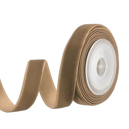 PATIKIL 0,35 Zoll x 2,18 Yards Samtband, einseitiges Vintage-Samtband auf Rolle, perfekt für Dekoration, Geschenkverpackung, DIY, Hochzeit, Haarschleife, Braun PATIKIL 0,35 Zoll x 2,18 Yards Samtband, einseitiges Vintage-Samtband auf Rolle, perfekt für Dekoration, Geschenkverpackung, DIY, Hochzeit, Haarschleife, Braun von PATIKIL