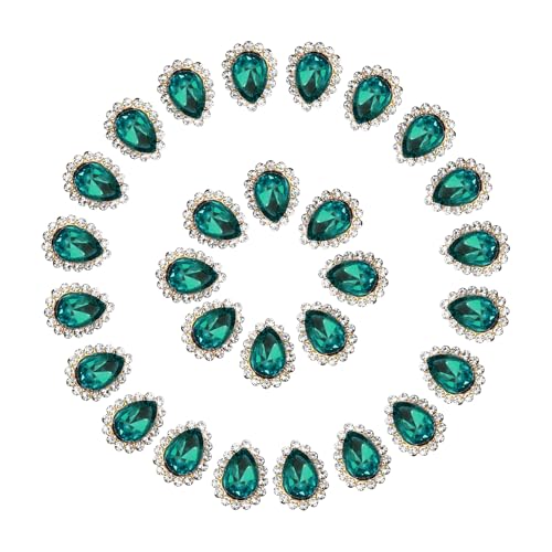 PATIKIL 0,4" Aufnäh-Rhinestones, 50 Stück Tropfenförmige Kristall-Rhinestones mit Metallflachrücken für Bastelarbeiten, Schuhe, Kleidung, Ohrringe, Gürtel, Näharbeiten, Grün PATIKIL 0,4" Aufnäh-Rhinestones, 50 Stück Tropfenförmige Kristall-Rhinestones mit Metallflachrücken für Bastelarbeiten, Schuhe, Kleidung, Ohrringe, Gürtel, Näharbeiten, Grün von PATIKIL