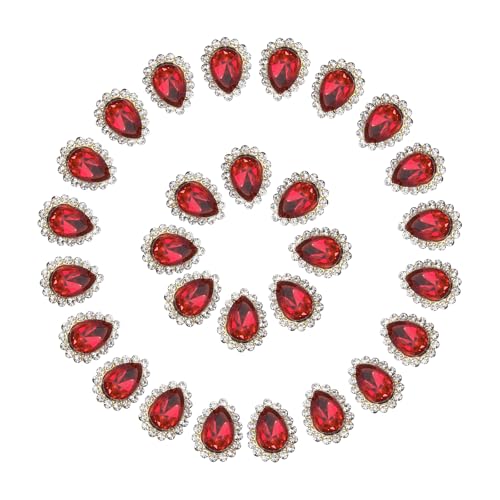 PATIKIL 0,4" Aufnäh-Rhinestones, 50 Stück Tropfenförmige Kristall-Rhinestones mit Metallflachrücken für Bastelarbeiten, Schuhe, Kleidung, Ohrringe, Gürtel, Näharbeiten, Rot PATIKIL 0,4" Aufnäh-Rhinestones, 50 Stück Tropfenförmige Kristall-Rhinestones mit Metallflachrücken für Bastelarbeiten, Schuhe, Kleidung, Ohrringe, Gürtel, Näharbeiten, Rot von PATIKIL