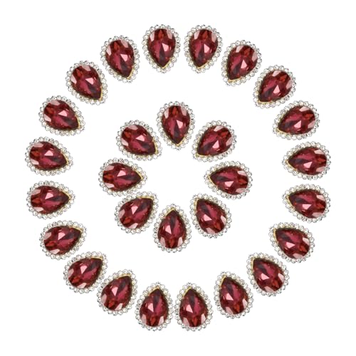 PATIKIL 0,5" Aufnäh-Rhinestones, 50 Stück Tropfenförmige Kristall-Rhinestones mit Metallflachrücken für Bastelarbeiten, Schuhe, Kleidung, Ohrringe, Gürtel, Näharbeiten, Burgunder PATIKIL 0,5" Aufnäh-Rhinestones, 50 Stück Tropfenförmige Kristall-Rhinestones mit Metallflachrücken für Bastelarbeiten, Schuhe, Kleidung, Ohrringe, Gürtel, Näharbeiten, Burgunder von PATIKIL