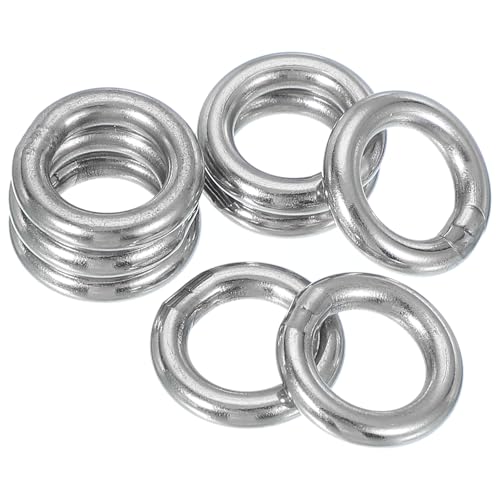 PATIKIL 0,8" Metall O-Ring, 8 Stück Schwerlast 304 Edelstahl O-Ringe Geschweißte Runde Ringe für DIY Handwerk Hardware Gürtel Hundeleine Makramee, 4x20mm von PATIKIL