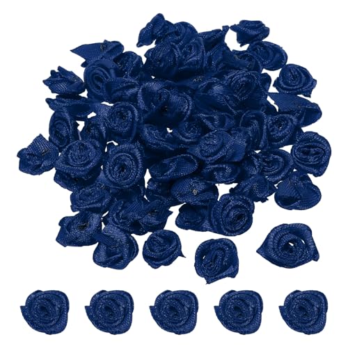 PATIKIL 0.6" 30Stk Mini Satin Farbband Rosen Winzige Stoff Blumen Verzierungen Rosetten Applikation für Heimwerken und Hochzeit Marine Blau PATIKIL 0.6" 30Stk Mini Satin Farbband Rosen Winzige Stoff Blumen Verzierungen Rosetten Applikation für Heimwerken und Hochzeit Marine Blau von PATIKIL