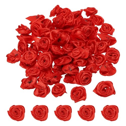PATIKIL 0.6" 30Stk Mini Satin Farbband Rosen Winzige Stoff Blumen Verzierungen Rosetten Applikation für Heimwerken und Hochzeit Rot PATIKIL 0.6" 30Stk Mini Satin Farbband Rosen Winzige Stoff Blumen Verzierungen Rosetten Applikation für Heimwerken und Hochzeit Rot von PATIKIL