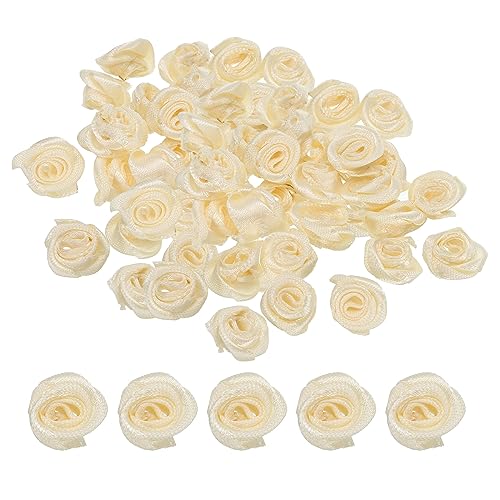 PATIKIL 0.6" 50Stk Mini Satin Farbband Rosen Winzige Stoff Blumen Verzierungen Rosetten Applikation für Heimwerken und Hochzeit Beige PATIKIL 0.6" 50Stk Mini Satin Farbband Rosen Winzige Stoff Blumen Verzierungen Rosetten Applikation für Heimwerken und Hochzeit Beige von PATIKIL