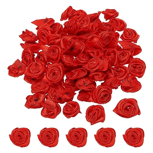 PATIKIL 0.6" 50Stk Mini Satin Farbband Rosen Winzige Stoff Blumen Verzierungen Rosetten Applikation für Heimwerken und Hochzeit Rot PATIKIL 0.6" 50Stk Mini Satin Farbband Rosen Winzige Stoff Blumen Verzierungen Rosetten Applikation für Heimwerken und Hochzeit Rot von PATIKIL