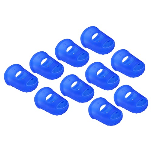 PATIKIL 0.67" 30Pack Gummi Fingerspitze Silikon Daumen Fingerkuppen Schutz Abdeckungen Polster Fingerhut für Gitarre Spielen Büro Zählen Nähen Blau XS Größe von PATIKIL