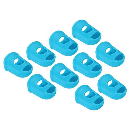 PATIKIL 0.67" 30Pack Gummi Fingerspitze Silikon Daumen Fingerkuppen Schutz Abdeckungen Polster Fingerhut für Gitarre Spielen Büro Zählen Nähen Himmel Blau XS Größe von PATIKIL