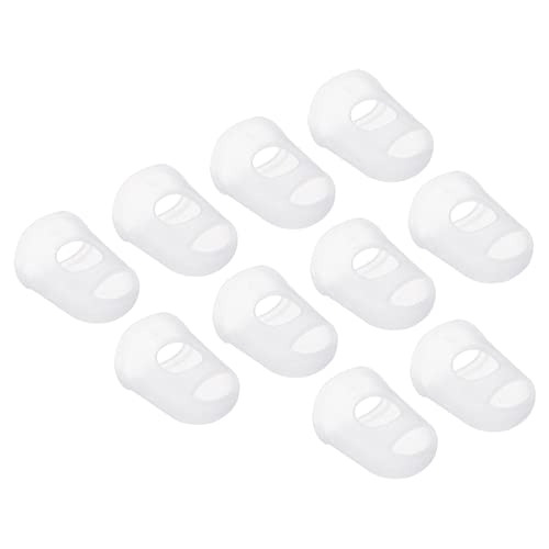 PATIKIL 0.67" 30Pack Gummi Fingerspitze Silikon Daumen Fingerkuppen Schutz Abdeckungen Polster Fingerhut für Gitarre Spielen Büro Zählen Nähen Klar XS Größe von PATIKIL