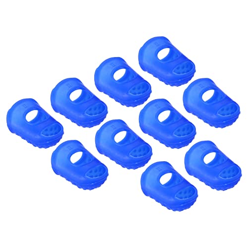 PATIKIL 0.79" 30Pack Gummi Fingerspitze Silikon Daumen Fingerkuppen Schutz Abdeckungen Polster Fingerhut für Gitarre Spielen Büro Zählen Nähen Mittel Größe Blau von PATIKIL