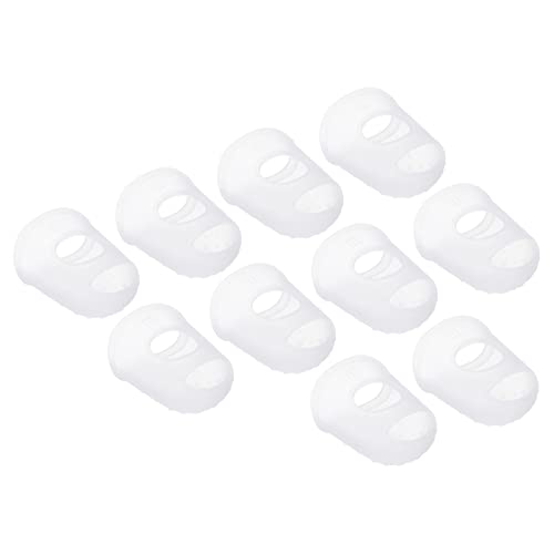 PATIKIL 0.85" 30Pack Gummi Fingerspitze Silikon Daumen Fingerkuppen Schutz Abdeckungen Polster Fingerhut für Gitarre Spielen Büro Zählen Nähen Klar Groß Größe von PATIKIL