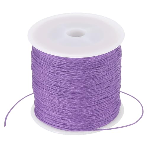 PATIKIL 0.8mm x 109 Yard Nylon Satin Kordel Nylon Perlenschnur Knüpfen Kordel Kette Geflochtene Schnur für Armbänder Schmuck Zierrat Chinesische Knoten Hell Lila von PATIKIL
