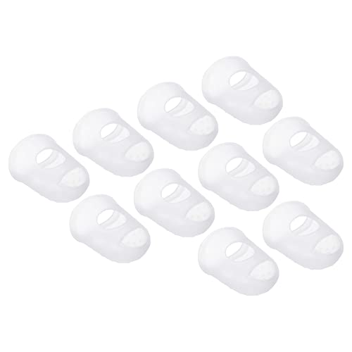 PATIKIL 0.91" 30Pack Gummi Fingerspitze Silikon Daumen Fingerkuppen Schutz Abdeckungen Polster Fingerhut für Gitarre Spielen Büro Zählen Nähen Klar XL Größe von PATIKIL