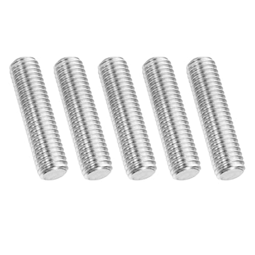 PATIKIL 1/2"-13 UNC 304 Edelstahl Gewindestange, 5 Stück 38mm Länge Langgewindeschraube Gewindestangen Gewindestab Gewindestifte für Verankerungsschraube, Klemmen, Hänger und U-Bolzen von PATIKIL