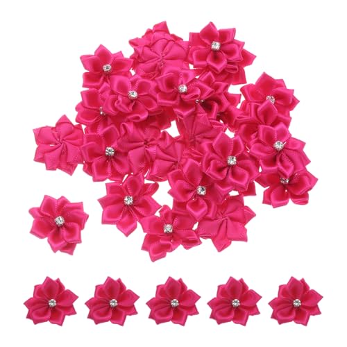 PATIKIL 1,2 Zoll Kleine Bandblumen, 100 Stück Satin-Bandblumen Mini-Stoffblumen für Bastelarbeiten DIY Hochzeitsornament-Applikationen, Rosarot. PATIKIL 1,2 Zoll Kleine Bandblumen, 100 Stück Satin-Bandblumen Mini-Stoffblumen für Bastelarbeiten DIY Hochzeitsornament-Applikationen, Rosarot. von PATIKIL