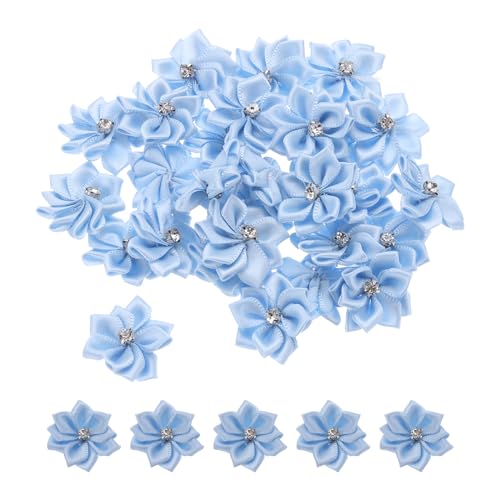 PATIKIL 1,2 Zoll Kleine Bandblumen, 100 Stück Satinbandblumen Mini Stoffblumen für Bastelarbeiten DIY Hochzeitsornament Applikationen, Hellblau PATIKIL 1,2 Zoll Kleine Bandblumen, 100 Stück Satinbandblumen Mini Stoffblumen für Bastelarbeiten DIY Hochzeitsornament Applikationen, Hellblau von PATIKIL