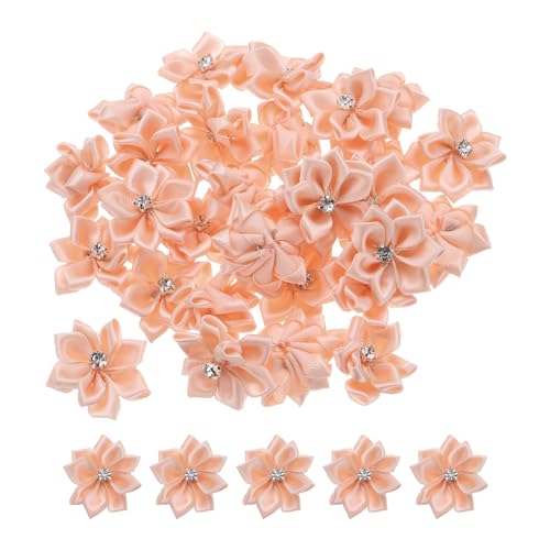 PATIKIL 1,2 Zoll kleine Bandblumen, 50 Stück Satinbandblumen Mini-Stoffblumen für Bastelarbeiten DIY Hochzeitsornament-Applikationen, Apricot PATIKIL 1,2 Zoll kleine Bandblumen, 50 Stück Satinbandblumen Mini-Stoffblumen für Bastelarbeiten DIY Hochzeitsornament-Applikationen, Apricot von PATIKIL