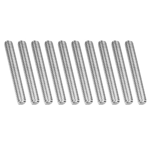 PATIKIL 1/4"-20 UNC 304 Edelstahl Vollgewinde-Stange, 10 Stück 2,4" Länge Langgewindeschraube Rechtsgewinde Alle Gewindestangen für Verankerungsschraube, Klemmen, Hänger und U-Bolzen von PATIKIL