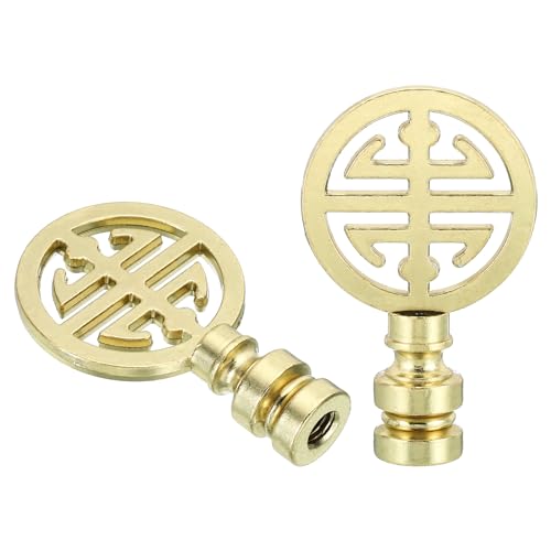 PATIKIL 1/4-27 Lampenkappe für Lampe Harfe Lampenschirm Oben 2 Pack Kopfmutter Solid Metall Schraubkappe Knopf Lampenschirm Dekoration für Tisch oder Stehlampe Gold Ton von PATIKIL
