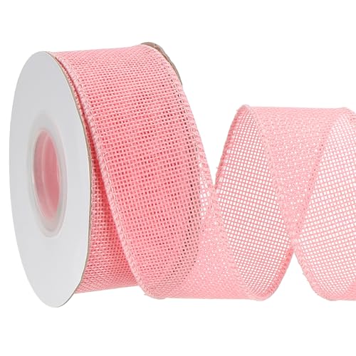 PATIKIL 1,5 Zoll x 10 Yard Juteband mit Drahtkante, Naturjuteband mit Eisenkern für Basteln, Geschenkverpackung, Kranz, Baum-Schleifen, Pink PATIKIL 1,5 Zoll x 10 Yard Juteband mit Drahtkante, Naturjuteband mit Eisenkern für Basteln, Geschenkverpackung, Kranz, Baum-Schleifen, Pink von PATIKIL