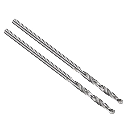 PATIKIL 1,5 mm Bohrer, Jobber gerade Schaft M2 High-Speed-Stahl 135° unbeschichtet hell für Edelstahl mittelhartes Metall - 2er Pack von PATIKIL