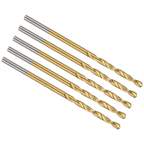 PATIKIL 1,5 mm Bohrer, M42 8% Hochgeschwindigkeitsstahl Jobber Gerader Schaft 135° Titan-Nitrid (TiN) beschichtet für Hartmetall-Edelstahl - 5er Pack von PATIKIL
