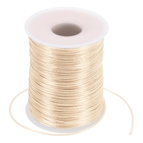PATIKIL 1,5 mm x 109 Yard Nylon Satin Schnur, Nylon Perlenfaden Knotenschnur Kette Geflochtene Schnur für Armbänder Schmuckbesatz Chinesischer Knoten, Beige-Rot PATIKIL 1,5 mm x 109 Yard Nylon Satin Schnur, Nylon Perlenfaden Knotenschnur Kette Geflochtene Schnur für Armbänder Schmuckbesatz Chinesischer Knoten, Beige-Rot von PATIKIL