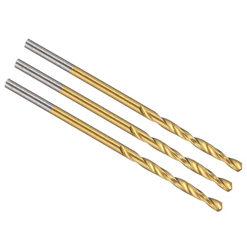 PATIKIL 1,6 mm Bohrer, M42 8% Hochgeschwindigkeitsstahl Jobber Gerader Schaft 135° Titan-Nitrid (TiN) beschichtet für Hartmetall-Edelstahl - 3er Pack von PATIKIL