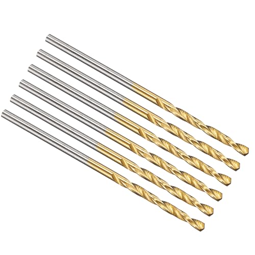 PATIKIL 1,6mm Bohrer, M2 HSS Spiralbohrer, Gerader 135° Stahlbohrer Titannitrid-Beschichtung für Edelstahl Hartmetall - 6 Stück von PATIKIL