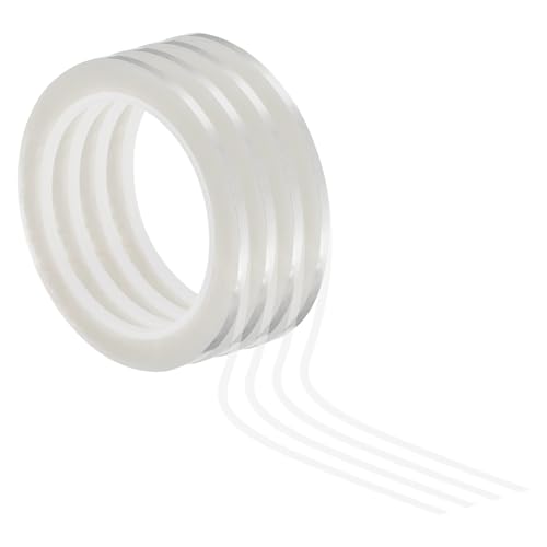 PATIKIL 1/8" Whiteboard Tape, 4er Pack dünnes Whiteboard-Band für Grafik- und Diagrammmarkierung DIY-Kunst, Transparent von PATIKIL