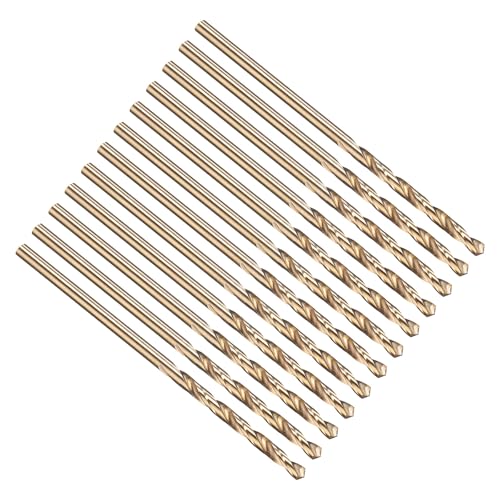 PATIKIL 1,8 mm Bohrer, Jobber gerade Schaft M35 5% High-Speed-Stahl 135° Gold-Finish für Edelstahl-Hartmetall - 12er Pack von PATIKIL