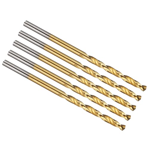 PATIKIL 1,8 mm Bohrer, M42 8% Hochgeschwindigkeitsstahl Jobber Gerader Schaft 135° Titan-Nitrid (TiN) beschichtet für Hartmetall-Edelstahl - 5er Pack von PATIKIL