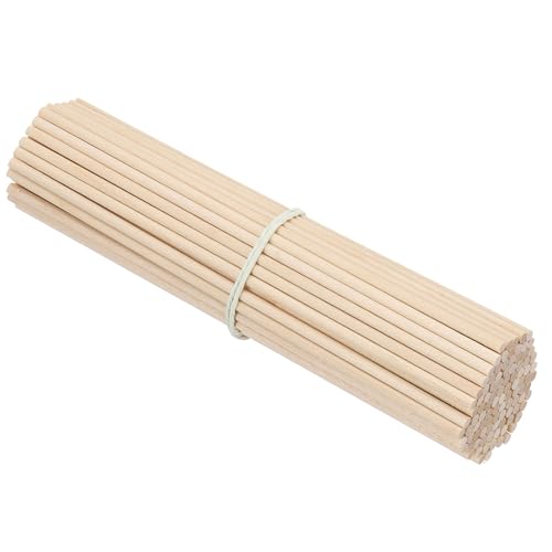 PATIKIL 1/8 x 6 Zoll Holzdübel Stäbe, 200 Stück Unvollendete Holzstäbe Runde Holzdübel Hartholzstäbe für DIY Basteln Wohnkultur von PATIKIL