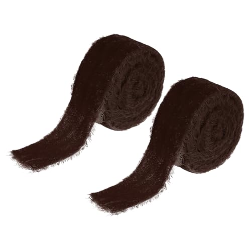 PATIKIL 1-1/2 Zoll Samtband, 2 Rollen Insgesamt 6 Yard Samt Ausgefranstes Fransenband Für Geschenkverpackung Blumenstrauß Hochzeitseinladungen, Braun PATIKIL 1-1/2 Zoll Samtband, 2 Rollen Insgesamt 6 Yard Samt Ausgefranstes Fransenband Für Geschenkverpackung Blumenstrauß Hochzeitseinladungen, Braun von PATIKIL
