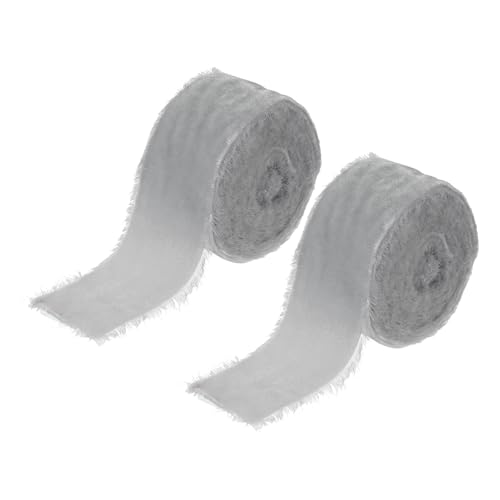 PATIKIL 1-1/2 Zoll Samtband, 2 Rollen Insgesamt 6 Yard Samt Ausgefranstes Fransenband Für Geschenkverpackung Blumenstrauß Hochzeitseinladungen, Hellgrau PATIKIL 1-1/2 Zoll Samtband, 2 Rollen Insgesamt 6 Yard Samt Ausgefranstes Fransenband Für Geschenkverpackung Blumenstrauß Hochzeitseinladungen, Hellgrau von PATIKIL
