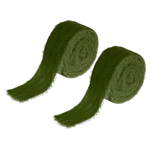 PATIKIL 1-1/2 Zoll Samtband, 2 Rollen Insgesamt 6 Yard Samt Ausgefranstes Fransenband Zum Geschenkverpacken Blumenstrauß Hochzeitseinladungen, Grasgrün PATIKIL 1-1/2 Zoll Samtband, 2 Rollen Insgesamt 6 Yard Samt Ausgefranstes Fransenband Zum Geschenkverpacken Blumenstrauß Hochzeitseinladungen, Grasgrün von PATIKIL