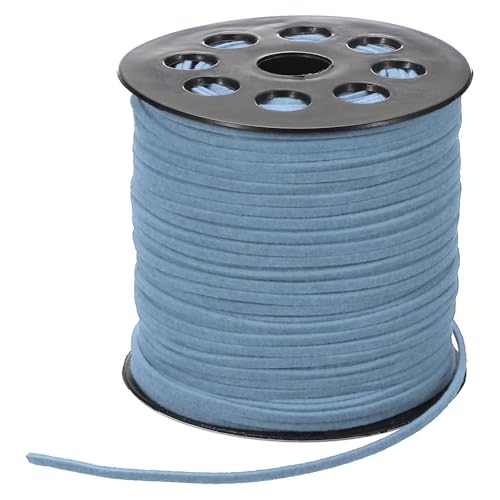 PATIKIL 1 Rolle Lederband, 90m x 2.6mm Lederschnur Faux Wildleder Schnur, Basteln Lederbänder, Lederbänder für Ketten, Armband, Halskette, DIY Handwerk, Meeresblau von PATIKIL