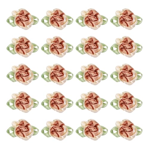 PATIKIL 1 Zoll Bandblumenbögen für Bastelarbeiten, 20er-Pack Mini-Satinrosenblumen Kleine Stoffblumenköpfe DIY-Nähapplikationen für Geschenk Hochzeit Brautornament, Khaki/Creme PATIKIL 1 Zoll Bandblumenbögen für Bastelarbeiten, 20er-Pack Mini-Satinrosenblumen Kleine Stoffblumenköpfe DIY-Nähapplikationen für Geschenk Hochzeit Brautornament, Khaki/Creme von PATIKIL