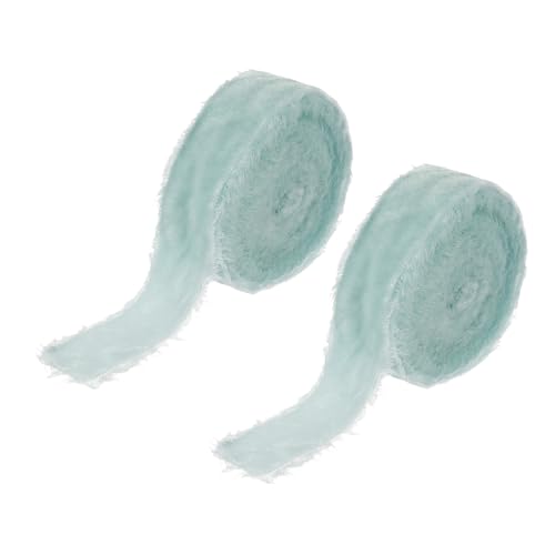 PATIKIL 1 Zoll Samtband 2 Rollen Insgesamt 6 Yard Samt Ausgefranstes Fransenband Für Geschenkverpackung Blumenstrauß Hochzeitseinladungen Hellgrün PATIKIL 1 Zoll Samtband 2 Rollen Insgesamt 6 Yard Samt Ausgefranstes Fransenband Für Geschenkverpackung Blumenstrauß Hochzeitseinladungen Hellgrün von PATIKIL