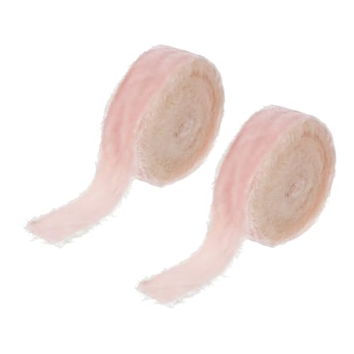 PATIKIL 1 Zoll Samtband 2 Rollen Insgesamt 6 Yard Samt Ausgefranstes Fransenband Für Geschenkverpackung Blumenstrauß Hochzeitseinladungen Pink PATIKIL 1 Zoll Samtband 2 Rollen Insgesamt 6 Yard Samt Ausgefranstes Fransenband Für Geschenkverpackung Blumenstrauß Hochzeitseinladungen Pink von PATIKIL