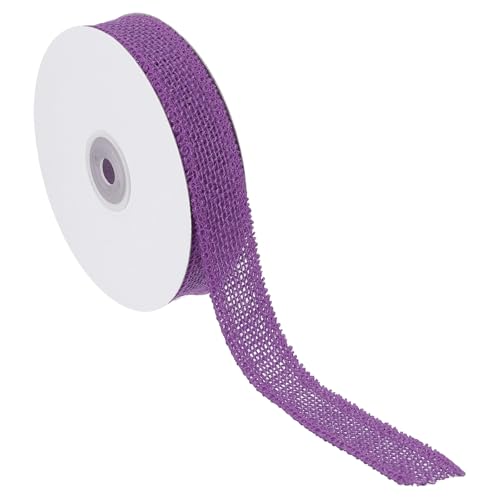 PATIKIL 1 Zoll breites 10 Yards Juteband, Naturjute Stoff Bastelrolle Geschenkverpackung für Party Zuhause DIY Schleifen Dekoration Hochzeit Weihnachten, Lila von PATIKIL