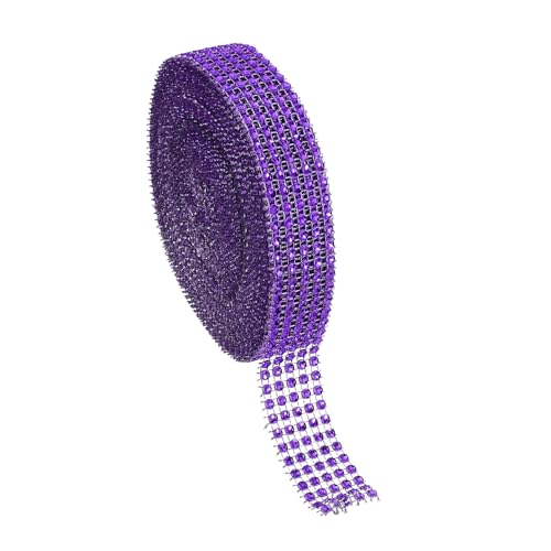 PATIKIL 1"x10 Yards Kristall Strass Mesh Band, 4mm Diamant Band Bling Wrap Strass Streifen für Basteln Hochzeit Party DIY Dekoration Schmuckherstellung, Violett PATIKIL 1"x10 Yards Kristall Strass Mesh Band, 4mm Diamant Band Bling Wrap Strass Streifen für Basteln Hochzeit Party DIY Dekoration Schmuckherstellung, Violett von PATIKIL